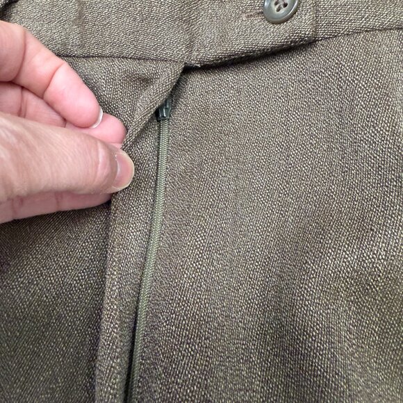 Women's TALBOTS Pure Wool Brown Straight Leg High Rise Lined Pants- Size 12 - Picture 5 of 11